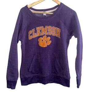 New Agenda Clemson Sweatshirt Kangaroo Pocket Spellout Small